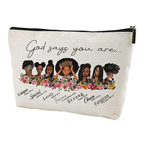 Ланбаихе Бог Вели Дека Сте Единствени Специјални-Афроамериканска Козметичка Торба За Шминка Патна Козметичка Торба Црни Жени Подароци