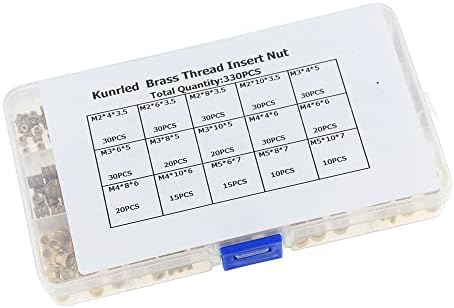 330pcs/кутија M2 M3 M4 M4 M5 Injection Nut Bopper Insert Knurled Nuts Knurling комплет за електрична енергија за електрична енергија