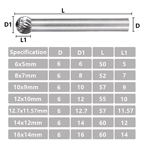 Tunften Carbide Burr Bit Graving 6mm Shank единечни ротациони датотеки за метални алатки за обработка на дрво 1 парчиња