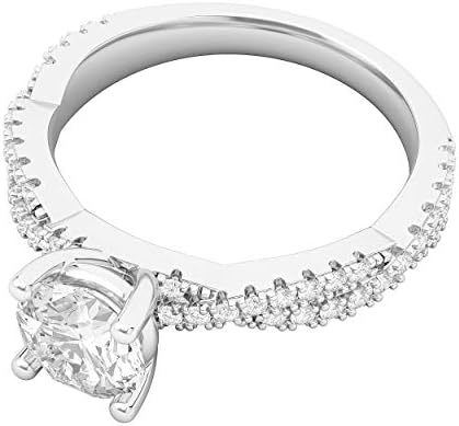 Стерлинг сребрени целосни странични камења искривени лозови симулирани 1.0 КТ дијамант или моисанит прстен за ангажман ветуваат