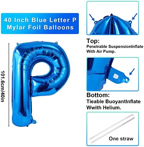БАЛОН СО БУКВИ ОД 40 инчи, Балон Со Големи Букви Сина Алуминиумска Фолија Балони Букви Украси За Роденденска Годишнина Од Свадбата, Писмо