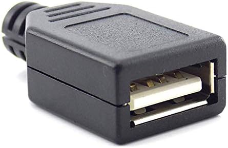Maxmoral 10PCS USB 2.0 Конектор Тип Женски Приклучок За Пристаниште Со Црн Пластичен Капак DIY Конектор