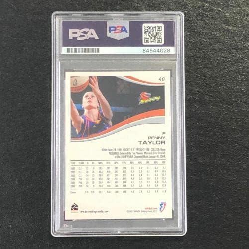 2007 Rittenhouse WNBA 40 Penny Taylor потпиша картичка Auto PSA/DNA Slabbed Mercury - автограмирани спортски фотографии