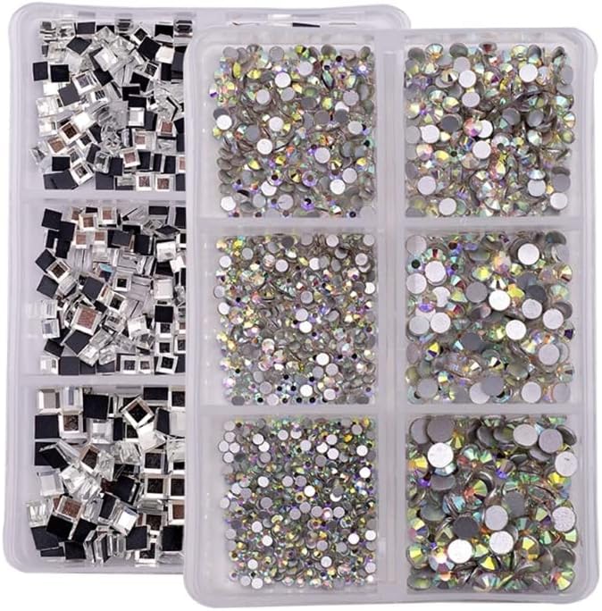 Нокти за Rhinestone Flat Bown Multi -Size Crystals Nail Art 3D Decoration Stras -