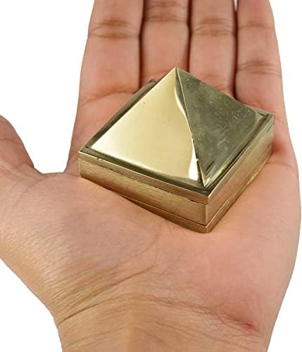 Замислете Март Чист Месинг Желба Пирамида 3 Слој Големина 1.5 инчи со 91 Пирамиди За Васту И Фенг Шуи Пирамида Пакет од 1 компјутер |Домашен