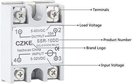 KQoo Solid State Relay SSR 10DD 25DD 40DD DC Control DC Бела школка единечна фаза без пластично покритие 3-32V DC влез DC 5-60V