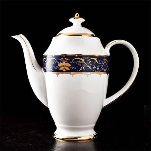 Genigw European 15 парчиња коска Кина Дизајн чај сет керамички порцелан чај чаша и чинија попладневен чај сет со дизајн на златна