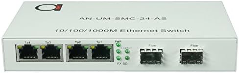 2 x Отворен слот SFP + 4 x UTP CAT5E/CAT6 10/100/1000 бакарни порти - Gigabit Ethernet - Converter Media Media - Mini Switch - AutoSensing