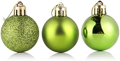 Посакувајќи ја топката завеса 24 парчиња Божиќни топки Партија Божиќни украси за дрво, виси украс + 6pc Санта плетен корнукопија