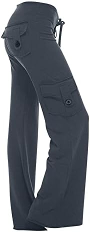 Карго панталони со џеб влечење на низок половината лабава хип хоп -обични панталони џемпент y2k улична облека