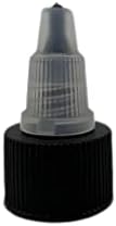 Природни фарми 4 мл чисти шишиња Cosmo BPA - 6 пакувања со празни контејнери за полнење - есенцијални масла - коса - ароматерапија | Црна/природен пресврт Отворено/блиско к