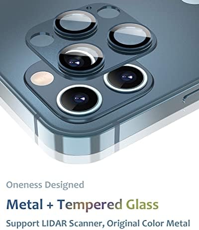 [2 Пакет] tamoria iPhone 12 Pro Max Заштитник На Објективот На Фотоапаратот Метал Плус Калено Стакло Дизајн На Капакот На Фотоапаратот,