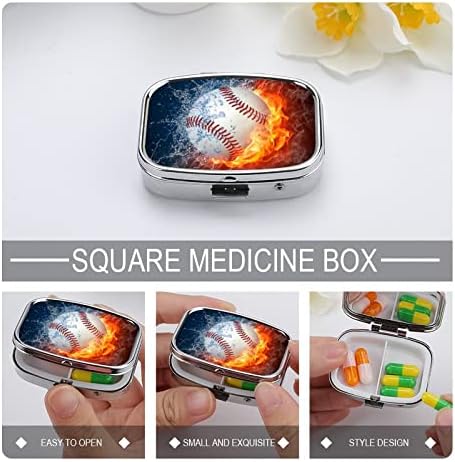 Пилула кутија спортски бејзбол плоштад во форма на таблети таблети, преносен пилукс витамин контејнер, организатор на апчиња држач