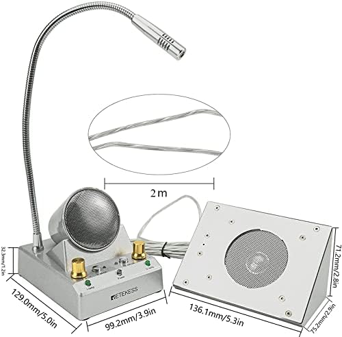 Retekess TW105 Звучник На Прозорецот, Интерком Систем Со Гласен Звучник, Поддршка На Надворешен Микрофон, Интерком Звучник За Бизнис, Училиште,