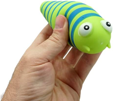 Ja-ru стискате Сксели сензорни гасеници голтка играчка играчка со виножито црв за бебе дете дете момче и девојче. Терапија за олеснување на