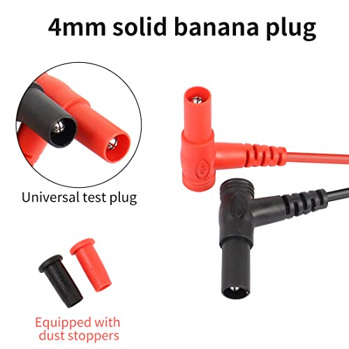4мм приклучок за банана на чист бакар алигаторски клип yacsejao 1m/3,3ft оценет 15A 1000V Флексибилен кабел за електричен тест за мултиметарно