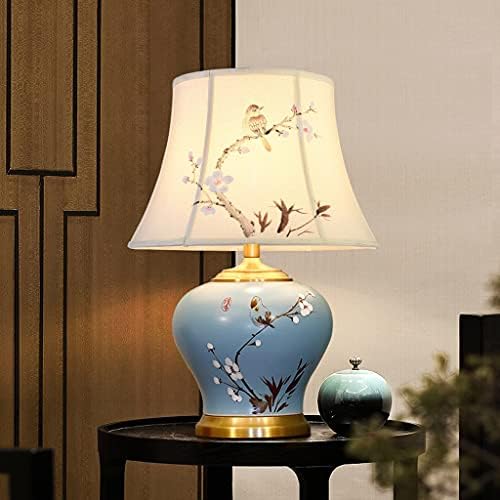 Haалеи Кинеска керамичка маса за ламба дневна соба спална соба кревет ламба рачно насликана декорација ретро топол бакар кинески стил вила ламба