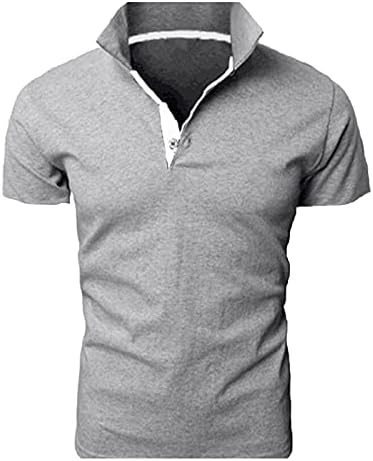 Венкомг1 машко 1/4 копче надолу деловни поло маици Основни компресии за џемпери тенок вклопуваат кошули со Хенли
