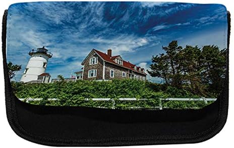 Амбесон Масачусетс Молив случај, пејзаж од Кејп Код, торба со молив со ткаенини со двоен патент, 8,5 x 5,5, повеќебојни