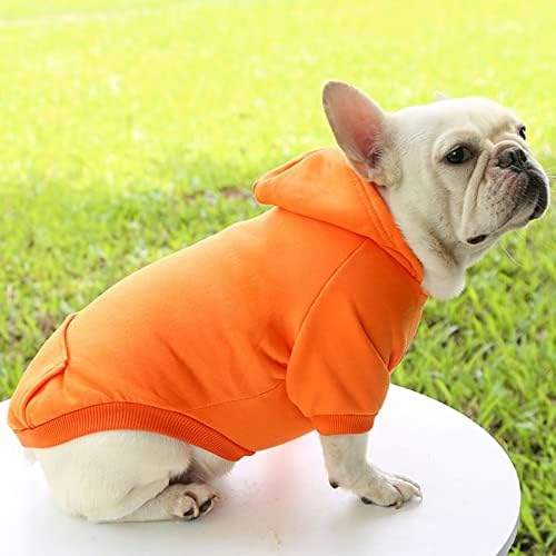 Кучиња худи со џебно милениче топол џемпер за зимски мали средни кучиња кученце палто портокалово xs