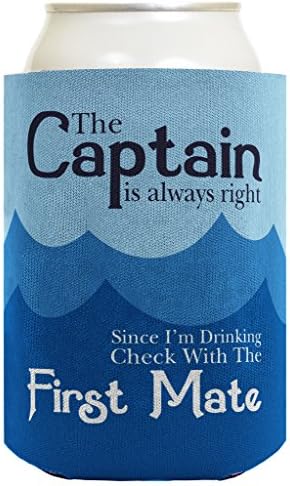 Смешни Пиво Кули Капетан Секогаш Во Право Проверете Првиот Колега Наутички Едрење Пловење Замолчени Подарок 2 Пакет Може Ладилници