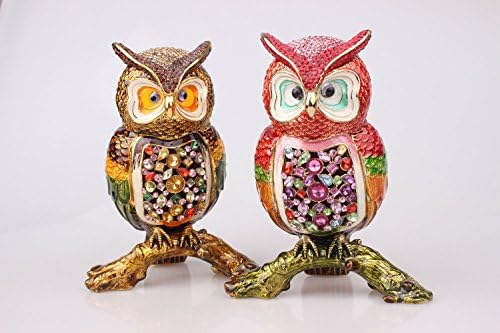 Znewlook Crystal Studed Owl на гранка накит кутија за кутија був, пукана со шарки со шарки со шарки