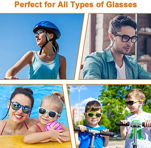 4PCS Premium најлонски ленти за очила за очила, LJZSPANGLE не лизгачки ланци за очила за очила, прилагодливи држачи за очила, лента за држачи