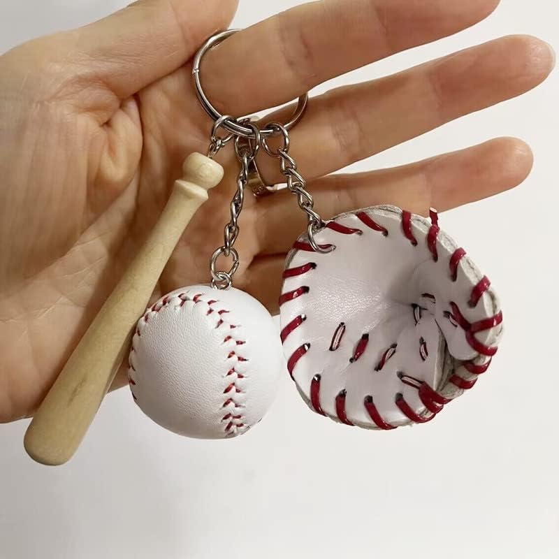 3 бои бејзбол клуч за момчиња за мажи, вклучувајќи капа и лилјак, подарок за тренери