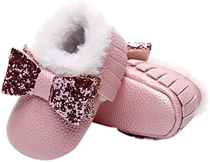 Доенчиња за бебиња девојчиња руно чизми со памучни купови чизми новородени чевли за креветчиња за лепење предводни чизми за предвелки 0-12 месеци