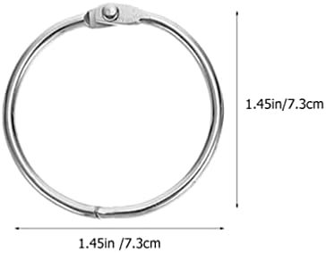 Tofficu 20 парчиња мали врзива прстени клип метал лабава лисја за врзивно средство прстени за клучеви за картички за записи