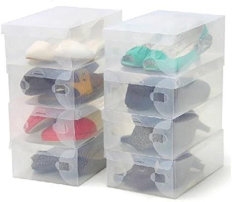 Организатор на акрилична шминка на Anncus 10Set, чисти пластични кутии за чевли 10xtransparent kedable преклопна кутија најголемиот дел организадор