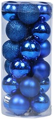 Toyandona 24 парчиња Божиќни топки украси 4см распрскувани украси за новогодишни елки, топка Божиќ божици, сијалици за празнична свадба, зимска чудо -земја декор темно си