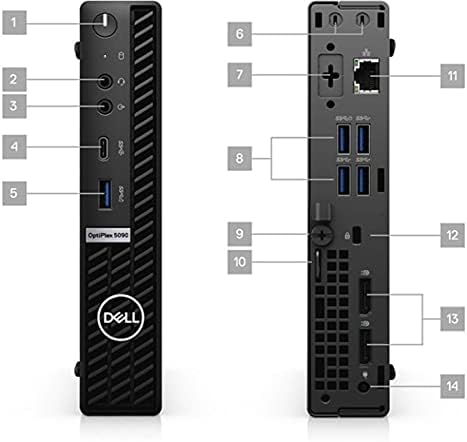Dell Optiplex 5000 5090 Micro Tower Desktop | Core i7-512GB SSD - 16 GB RAM | 8 јадра @ 4,5 GHz - 10 -ти генерален процесор WIN