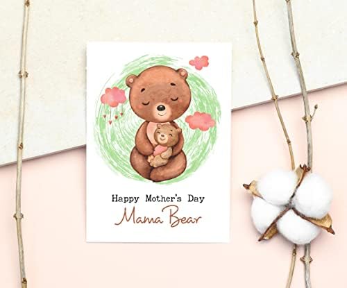 На мама мечка среќна картичка за Денот на мајката - картичка Мама мечка - мечка прегратка од мама картичка - картичка за мама