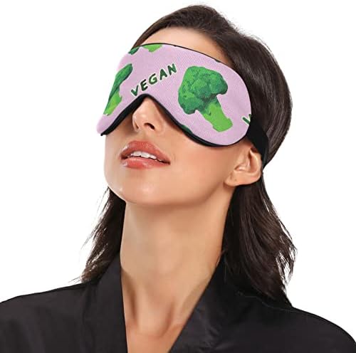 Unisex Sleep Eye Mask Mask Broccoli-Vangan-regin-розов ноќ за спиење маска за удобно покритие за сенка на очите