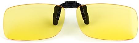 Циксус Сина Светлина Блокирање Очила За Сонце Со Клип На Анти Очила Жолта Леќа