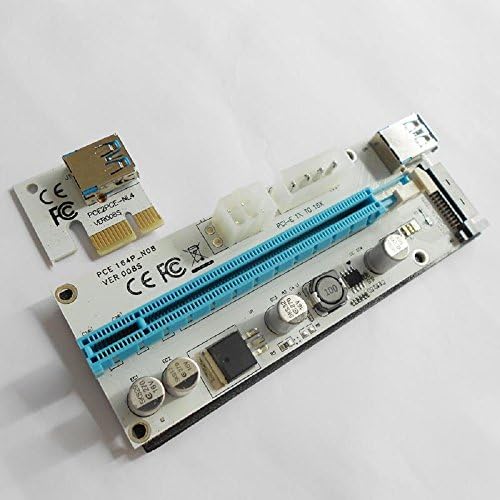 Најновата PCI-E Riser VER-006C VER-007S VER-008C VER-008S 16x до 1x напојуван адаптер за адаптер W/ 60CM USB 3.0 продолжен кабел и 6-пин PCI-E до SATA кабел за напојување