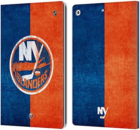 Дизајн на глава за глава официјално лиценциран NHL Half Distred New York Islanders Railter Book Book Wallet Cover Cover Coveptable
