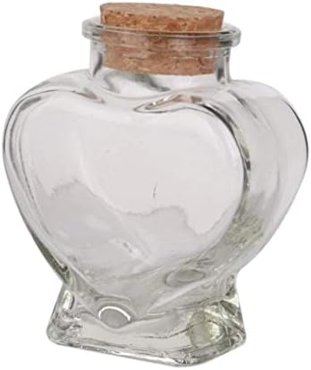 Еиофлија Мини срцев облик стакло шише чисто складирање тегли со шишиња со шишиња посакувам шише со шише со шише со шише со форма на срце,