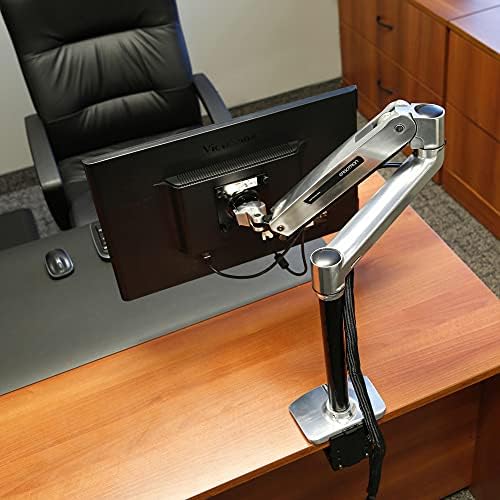 Ergotron-LX Sit-Stand Single Monitor Arm, Mount на VESA Desk-За монитори до 42 инчи, 7 до 25 фунти-полиран алуминиум
