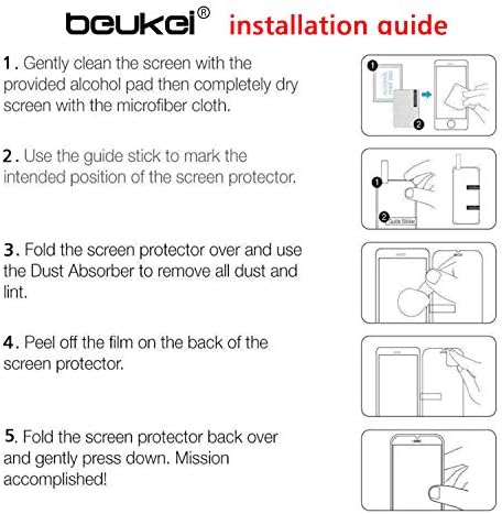 Beukei Екран Заштитник Калено Стакло Компатибилен ЗА на&засилувач; Т Мотивира / во&засилувач;Т Фузија Z, Допир Чувствителни, Случај Пријателски,
