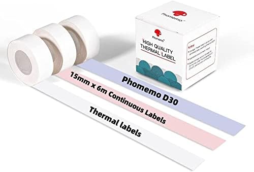 Phomemo D30 Етикети-15mm x 6m Континуирана Етикета Создателот Лента, Налепница Термичка Хартија Самолепливи Етикета Лента За