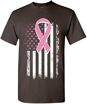 Розова лента потресена знаме маица за рак на дојка за рак на дојка за машка кошула за машки новини