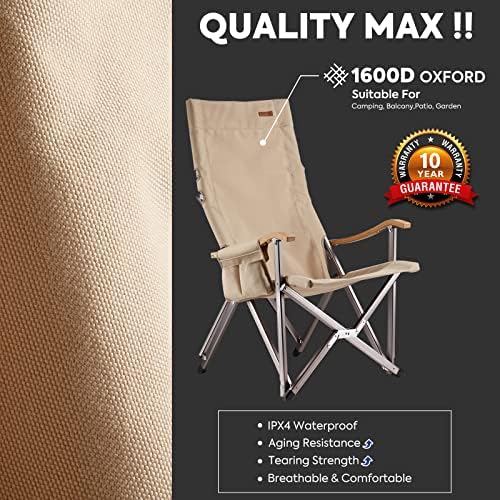 СОЦЕО ХИ1600 Кампување столици за возрасни, дополнителен стол за преклопување на вртење со тешки столчиња за лежење, преносен со