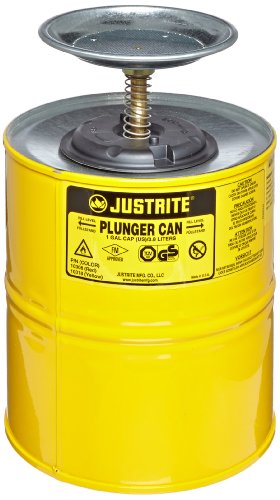 Justrite 10318 Cone Clunger Can, 4L капацитет, жолт