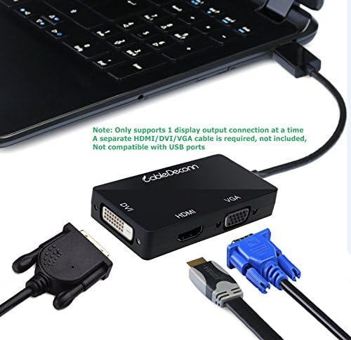 Cabledeconn Мултифункционален Дисплеј Dp НА HDMI/DVI/VGA Машки На Женски 3-Во-1 Адаптер Конвертор Кабел
