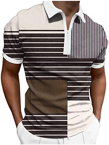 Машки поло маици, машка кошула за голф кошула ретро боја на отворено улица кратки ракави со копче надолу, надолу облека за печатење