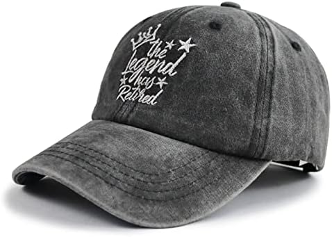 Подароци за пензионирање на Gzacdeope за жени мажи, легендата има пензионирано капа за роденденски украси, прилагодлива памучна капа за бејзбол