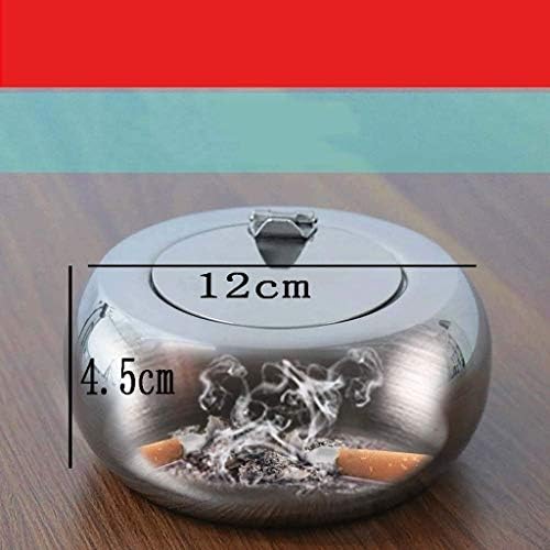 Ldels Ashtray со капак, цигара од не'рѓосувачки челик цигара за надворешна или затворена употреба, модерен флип -врвен пепелник за