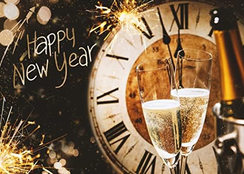 Beleco 10x8ft ткаенина Среќна новогодишна одбројување на часовникот, шампањско Cheers Bokeh Glitter Spots Sparkle Background For Bristandy Neveryse